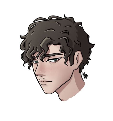 how to draw curly anime boy hair