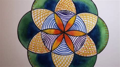 How To Draw Easy Geometric Pattern Using Compass Geometric Design Drawing With Color - Geometric Design Drawing With Color