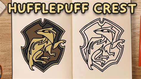 how to draw hufflepuff logo/crest #shorts - YouTube