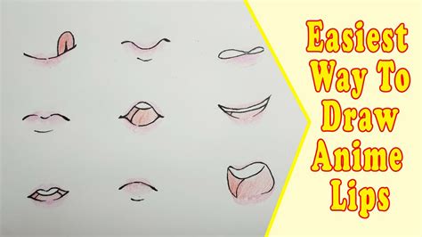 how to draw kissing lips anime