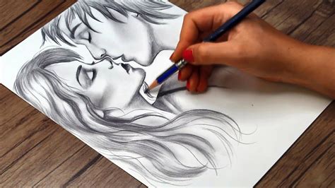 how to draw kissing realistic hair for beginners