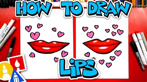 how to draw kissy lips easy