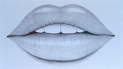 how to draw lips with pencil for beginners