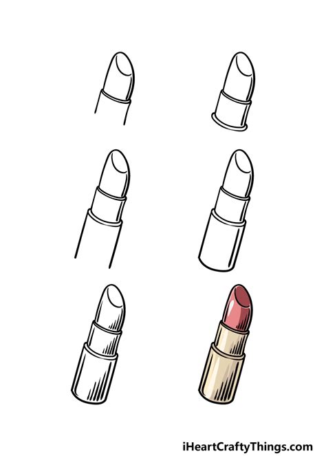 how to draw lipstick step by step videos