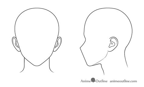 how to draw male anime head side view