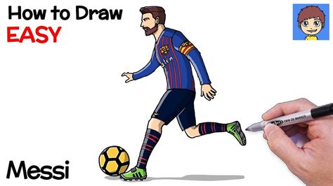 how to draw messi kicking a ball exercise