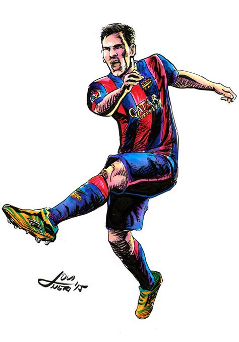 how to draw messi kicking a ball