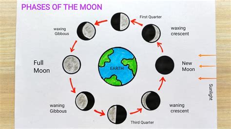 How To Draw Phases Of The Moon Youtube Drawing Of Phases Of Moon - Drawing Of Phases Of Moon