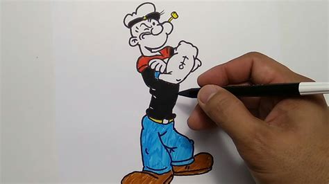 how to draw popeye ( cara menggambar popeye) YouTube
