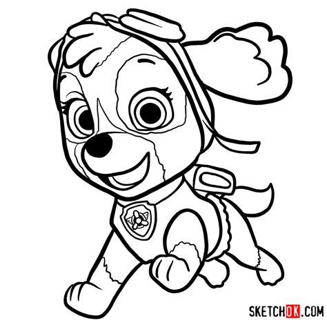 how to draw skye paw patrol