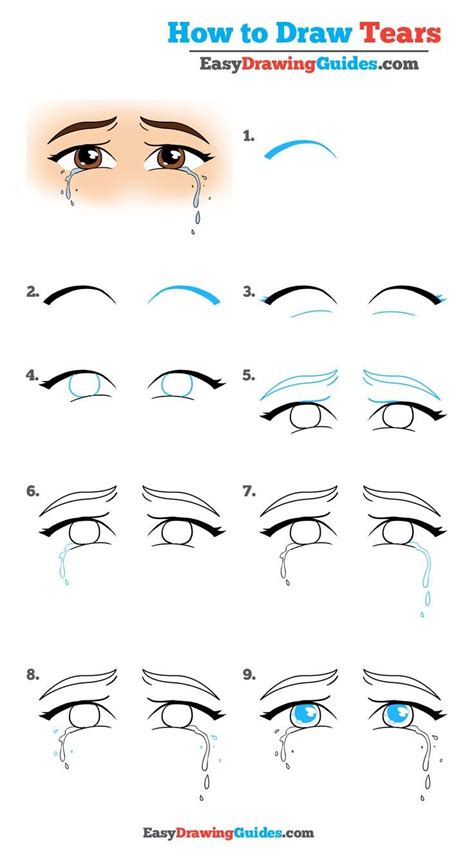 how to draw tears in eyes