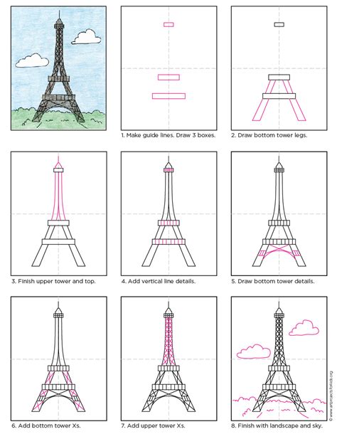 How To Draw The Eiffel Tower Step By Preschool Eiffel Tower Craft - Preschool Eiffel Tower Craft