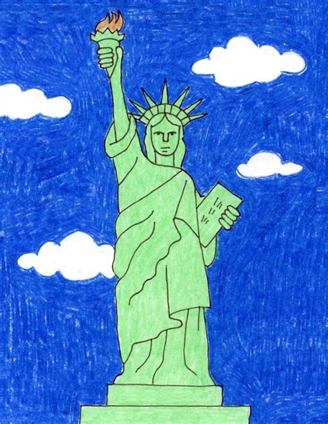 How To Draw The Statue Of Liberty Step Statue Of Liberty Worksheet - Statue Of Liberty Worksheet