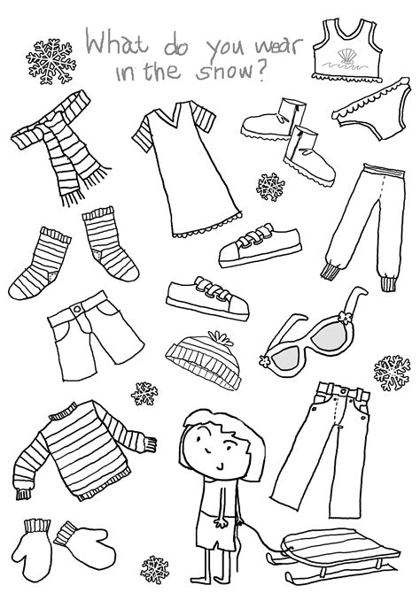 How To Dress For Winter Worksheets 99worksheets Dress Me For The Weather Printable - Dress Me For The Weather Printable