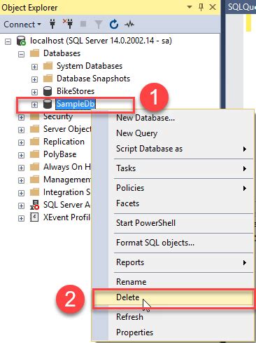 how to drop database sql