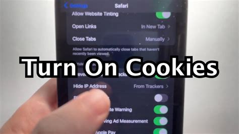 how to enable cookies in ios
