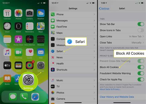 how to enable cookies iphone