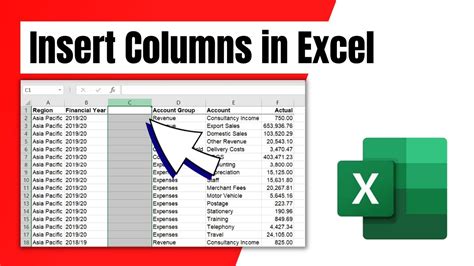 how to enter column in excel