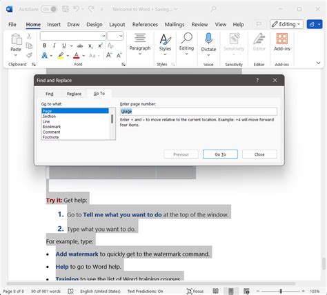 how to erase a page in word