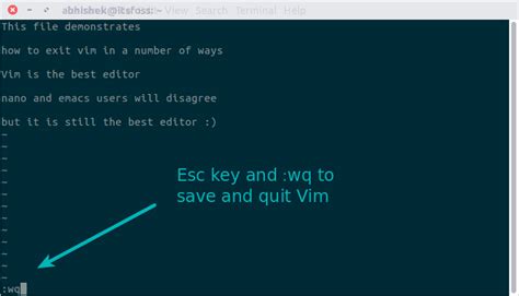 how to exit and save in vim