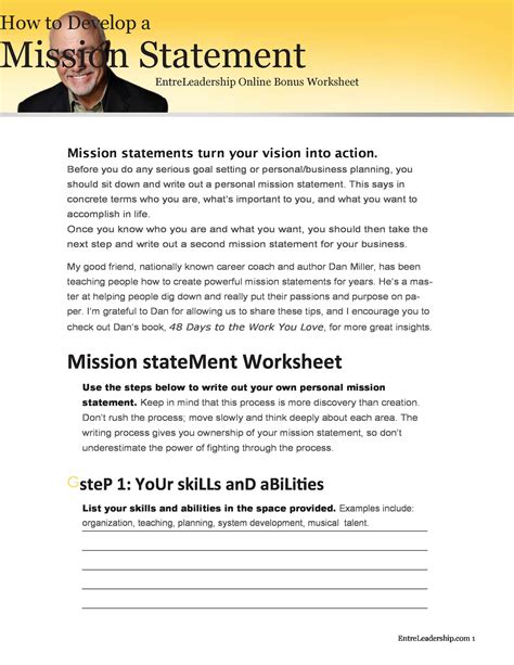 how to explain a mission statement template example