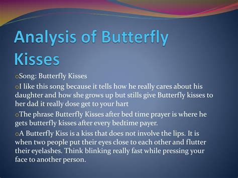 how to explain butterfly kisses to myself analysis