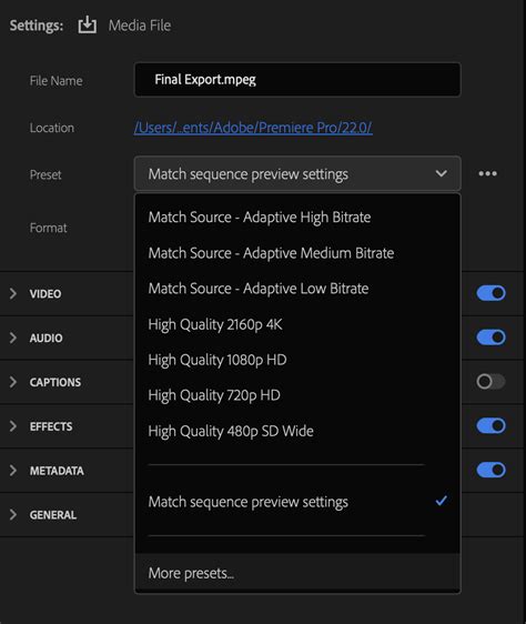how to export in premiere