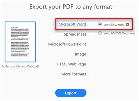 how to extract pdf to word