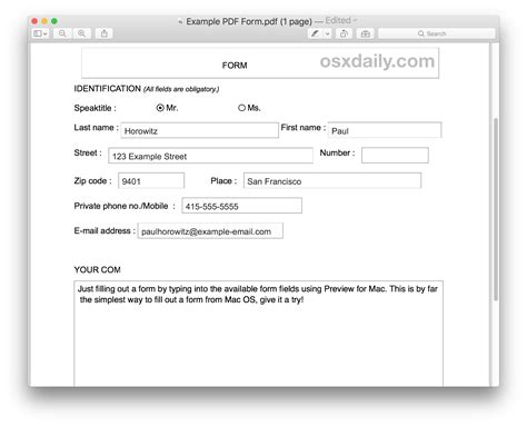 how to fill form in email