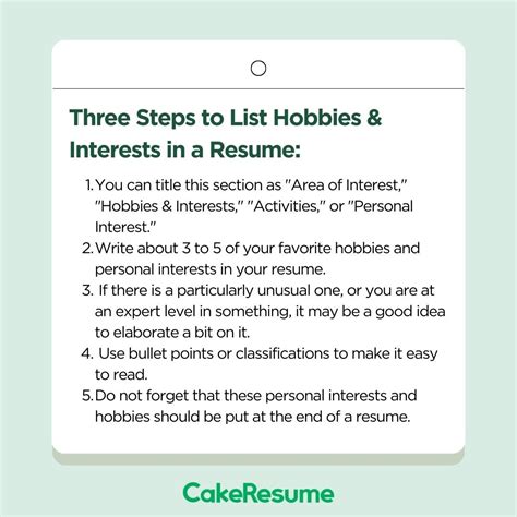 how to fill hobbies in resume