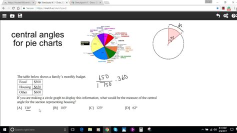 how to find angle in pie chart
