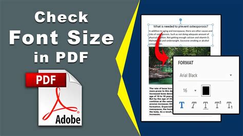how to find font size in pdf