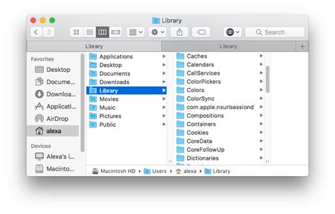 how to find library in mac
