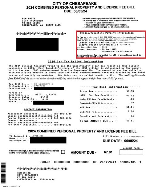how to find my personal property tax receipt virginia