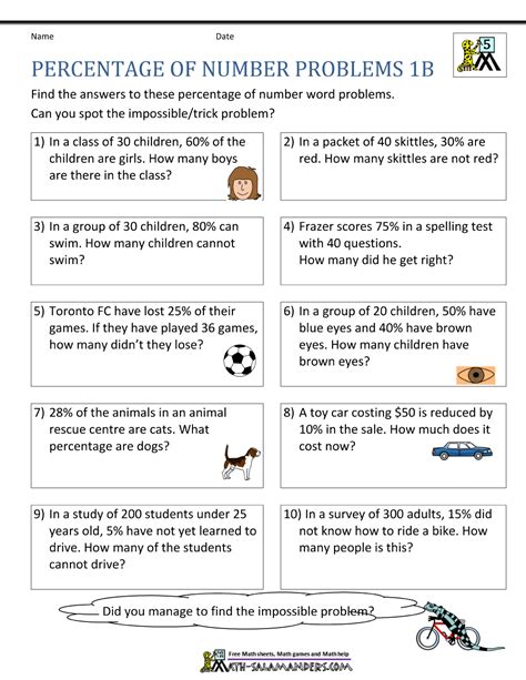 how to find percentage in word problems