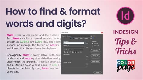 how to find words in indesign