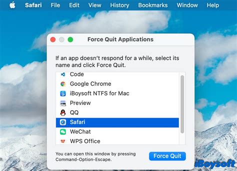 how to force quit safari in mac