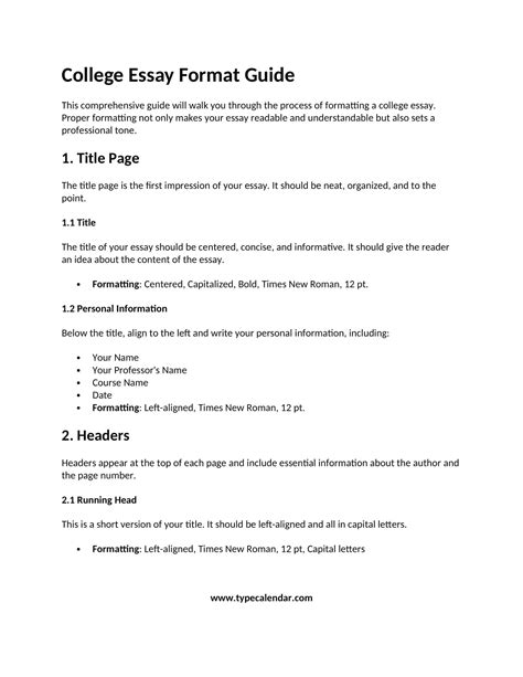 How To Format A College Essay