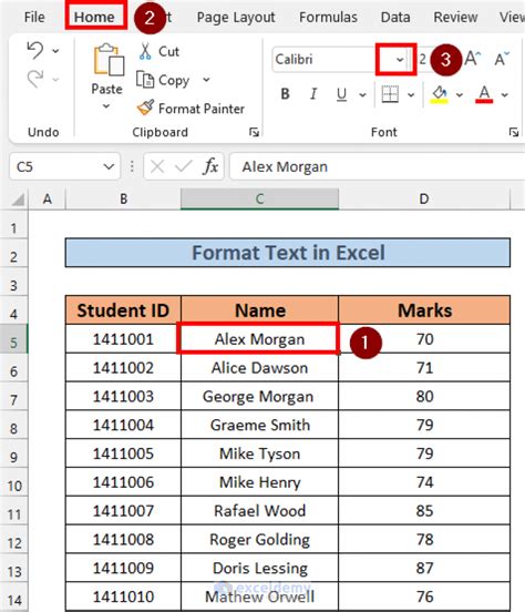 how to format text in excel