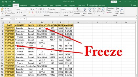 how to freeze worksheet in excel