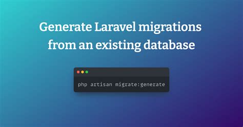 how to generate migrations from an existing database #820