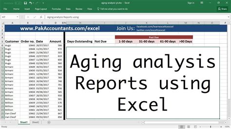 how to get aging in excel