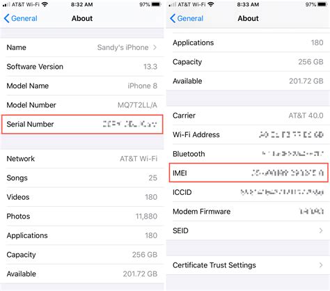 how to get an iphone serial number