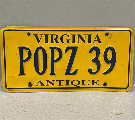 how to get antique plates in va