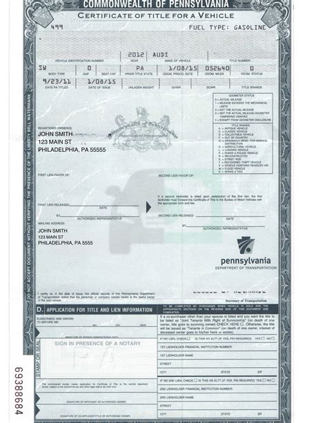 how to get car title in pa