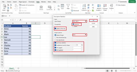 how to get descriptive statistics in excel