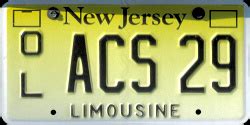 how to get limousine plates in nj