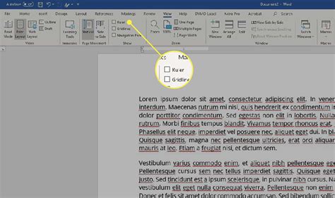 how to get the ruler on word