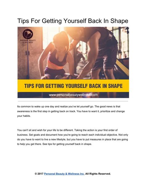 how to get yourself back in shape
