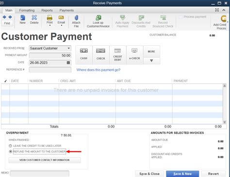 how to give a refund in quickbooks